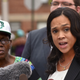 Baltimore City State's Attorney Marilyn Mosby holds a news conference on July 27, 2016, at Mount and Presbury streets, the corner where Freddie Gray was taken into police custody, after dropping the charges against the three remaining officers to be tried in his death. At left is Gray's stepfather, Richard Shipley.
Amy Davis/Baltimore Sun/TNS via Getty Images